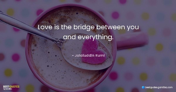 Love is the bridge between you and everything. - Jalaluddin Rumi