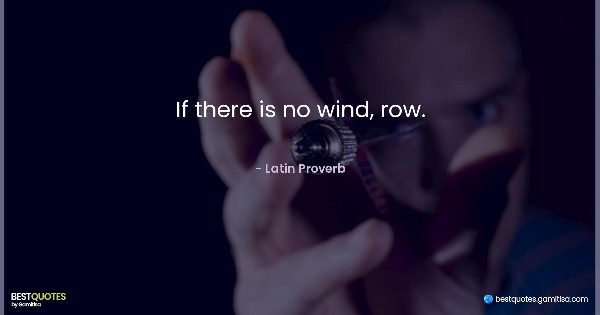 If there is no wind, row. - Latin Proverb