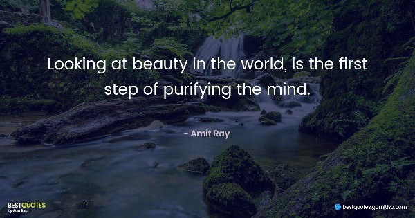 Looking at beauty in the world, is the first step of purifying the mind. - Amit Ray
