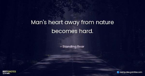 Man’s heart away from nature becomes hard. - Standing Bear