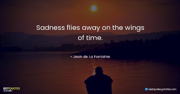 Sadness flies away on the wings of time. - Jean de La Fontaine